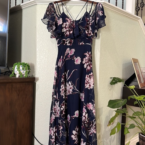 DRESS Floral Chiffon Maxi  NEW - Picture 4 of 5
